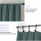 Simplebrand Ava Dark Green Short 36 Inches Blackout Curtain 2 Panels Set - Image 4