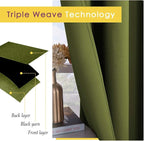 NICETOWN Bedroom Curtain Panels Blackout Draperies, Thermal Insulated Solid - Image 5