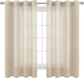 H.VERSAILTEX Linen Curtains Nickel Grommet Natural Linen Semi-Sheer Curtains 2 by HVERSAILTEX