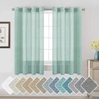 H.VERSAILTEX Linen Curtains Nickel Grommet Natural Linen Semi-Sheer Curtains 2 by HVERSAILTEX