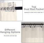 Cream Sheer Curtains for Bedroom Living Room 96 Inches Long 2 Panels, Modern - Image 4