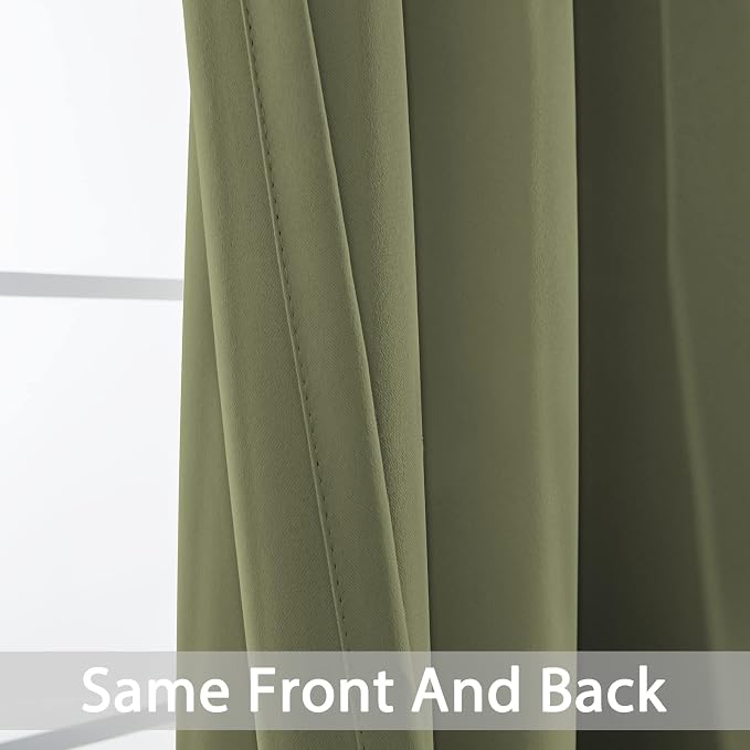 Yakamok 63 Inch Long Blackout Curtains Room Darkening Thermal Insulated - Image 4
