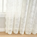 YJ YANJUN Vintage Lace Curtains 108 inches Long 2 Panels Set French Country - Image 4