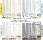 NICETOWN White Sheer 108 inch Curtains, Rod Pocket & Back Tab Semi Linen Sheer - Image 3