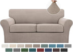 Turquoize 3 Piece Sofa Covers for 2 Cushion Couch Sofa Slipcover Soft Couch by Turquoize