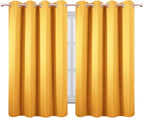 LEMOMO Blackout Curtains 66 x 54 Inch Long Yellow Curtains Set of 2 Panels Room - Image 2