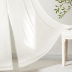 MIULEE Ivory Sheer Curtains 84 Inches Long, 4 Panels Set, Light Filtering Rod - Image 6