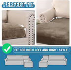 H.VERSAILTEX Velvet Stretch Sectional Couch Covers 4 Pieces Sofa Seat Cushion - Image 5