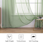 MIULEE 2 Panels Solid Color Sheer Window Curtains Elegant Window Voile - Image 4