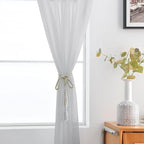 SpaceDresser Basic Rod Pocket Sheer Voile Window Curtain Panels Silver Grey 1 - Image 4