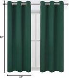 LEMOMO Dark Green Blackout Curtains/42 x 63 Inch/Set of Two Panels Grommet - Image 10