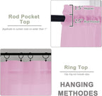 OWENIE Sheer Curtains 84 Inches Long 2 Panels Set, Sheer Pink Curtains - Image 4