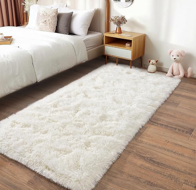 Pionblank Fluffy Runner Rugs for Bedroom 2x6, Modern Shaggy Area Rug for - Image 2