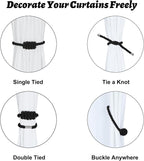 BEL AVENIR Magnetic Cotton Curtain Tiebacks, Decorative Drapery Holdbacks - Image 3