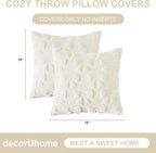 decorUhome Cream White Bow Pillow Covers Set of 2 Coquette Aesthetic Cute - Image 7