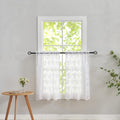 YJ YANJUN Vintage Lace Curtains 36 inch Length Country White Cafe Kitchen Sheer by YJYANJUN