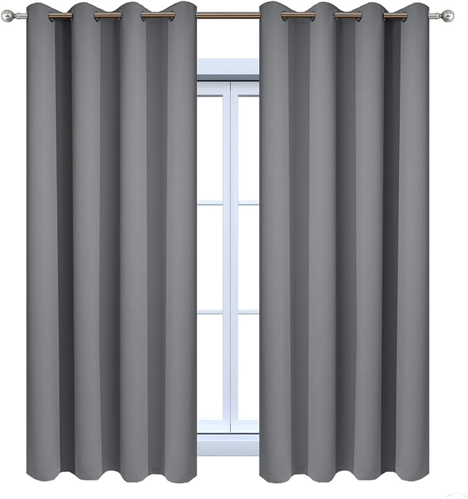 Yakamok Room Darkening Curtains Thermal Insulated Gray Blackout Curtain Panels - Image 9