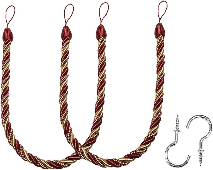 BEL AVENIR Curtain Ropes Tiebacks Tie-Backs, Curtain Handmade Holdbacks by BELAVENIR