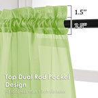 OVZME Sheer Curtains 84 Inches Long 2 Panels Set, Light Filtering Transparent - Image 2