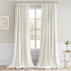 MIULEE Ivory Back Tab Blackout Curtain 96 Inch Long 2 Panels Set - Image 9