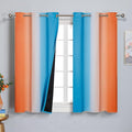 Ombre Orange and Blue Blackout Curtains 45 Inch Length 2 panels, Full Room by ESTELARTEXTILER