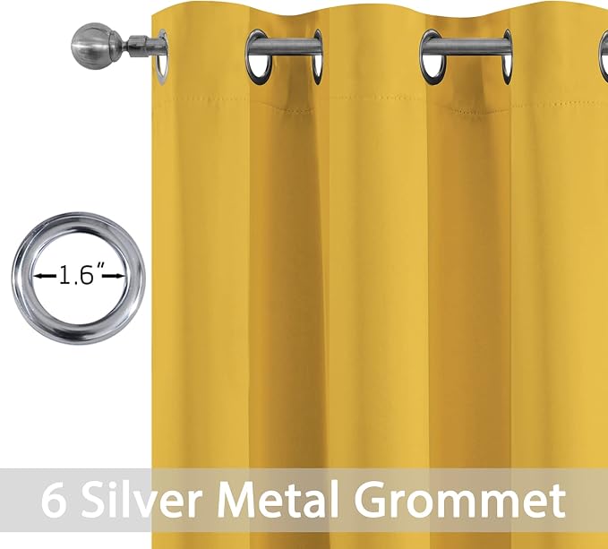 Yakamok Blackout Curtains Room Darkening Thermal Insulated - Image 2