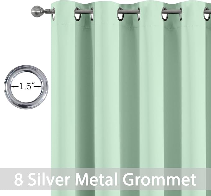 Yakamok Light Sage Green Blackout Curtains - Image 2