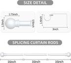 Thestoa Curtain Rods for Windows 30-62 Inch, 5/8" White Curtain Rod for Bedroom - Image 3