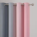 Estelar Textiler Pink and Grey Blackout Curtains 108 Inches Long, Thermal - Image 4