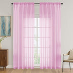OVZME Light Pink Bedroom Curtains 2 Panel Sets 90 Inch Length, 59 Inch Extra by OVZME