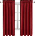 DWCN Burgundy Room Darkening Blackout Curtains - Image 9