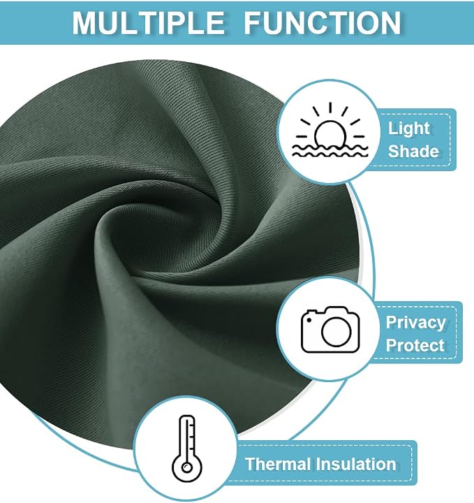 RYB HOME Kitchen Blackout Curtains Over Sink 36 inch Length, Rod Pocket Summer - Image 5
