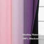 Estelar Textiler Pink and Purple Ombre Short Blackout Curtains 36 Inch Long - Image 5