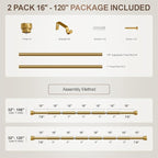 Lootkell 2 Pack Gold Curtain Rods Set - Image 9