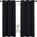 NICETOWN Pitch Black Solid Thermal Insulated Grommet Blackout Curtains/Drapes by NICETOWN