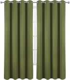 LEMOMO Blackout Curtains 52 x 120 Inch Long Olive Green Curtains Set of 2 - Image 2