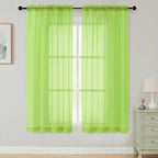 Sheer Curtains 63 Inch Length 2 Panels Set by WelvetBLK