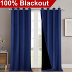 NICETOWN 100% Blackout Curtains 108 inches Long, Noise Reduction Window - Image 2