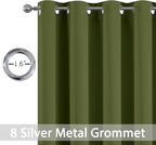 Yakamok Olive Green Curtains 84 Inches Length Blackout Curtain - Image 2
