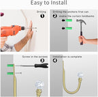 Hion Curtain Holdbacks Gold 2pcs, Curtain Tiebacks Wall Mounted Curtain Hooks - Image 6