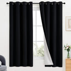 Yakamok 100% Blackout Curtains Black Room Darkening Thermal Insulated Window by Yakamok