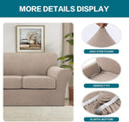Turquoize 4 Piece Sofa Covers for 3 Cushion Couch Sofa Slipcover Soft Couch - Image 4