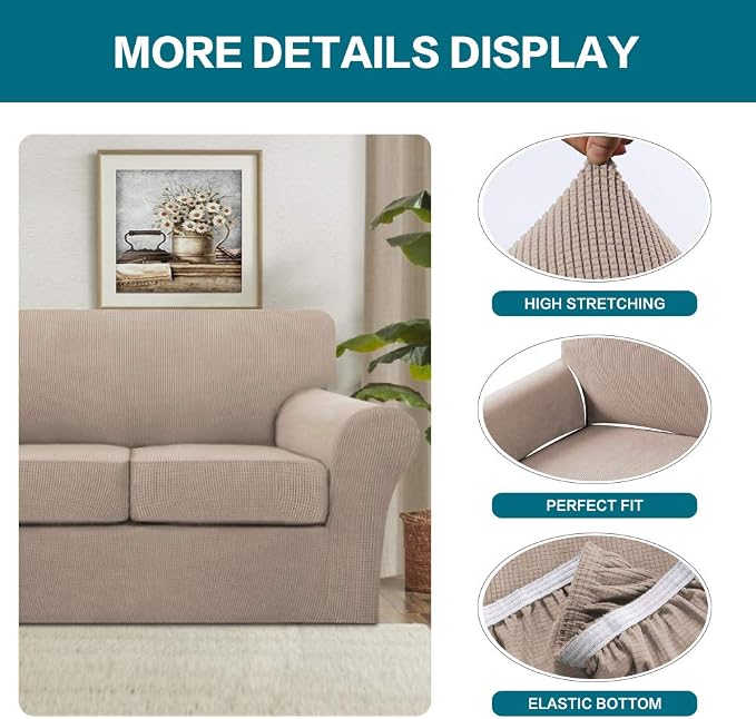 Turquoize 4 Piece Sofa Slipcover Sofa Covers - Image 4