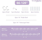 TVWOO Wrap Around Curtain Rods, 5/8 Inch Adjustable Blackout Curtain Rod - Image 6