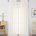 Ivory Sheer Curtains for Windows 108 inches Long 2 Panels Set, Soft Lightweight by Home