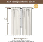 Chyhomenyc Taupe Sheer Curtains 72 Inch Length 2 Panels, Light Filtering Soft - Image 4