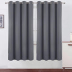 LEMOMO Blackout Curtains 66 x 72 Inch Long Grey Curtains Set of 2 Panels Room by Lemomo