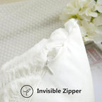 decorUhome Throw Pillow Covers 20x20 Inch Set of 2, Soft Plush Faux Wool Cream - Image 9