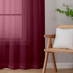 Extra Long Sheer Burgundy Curtains - Image 8
