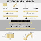 VOIIY Gold Curtain Rods for Windows 28 to 48 Inch, Size:30-60 Inch - Image 9